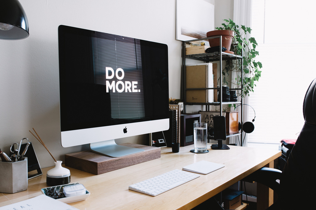 A computer screen with a message: "Do more."